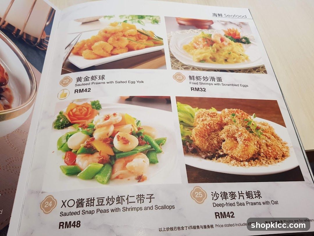 Seafood Menu