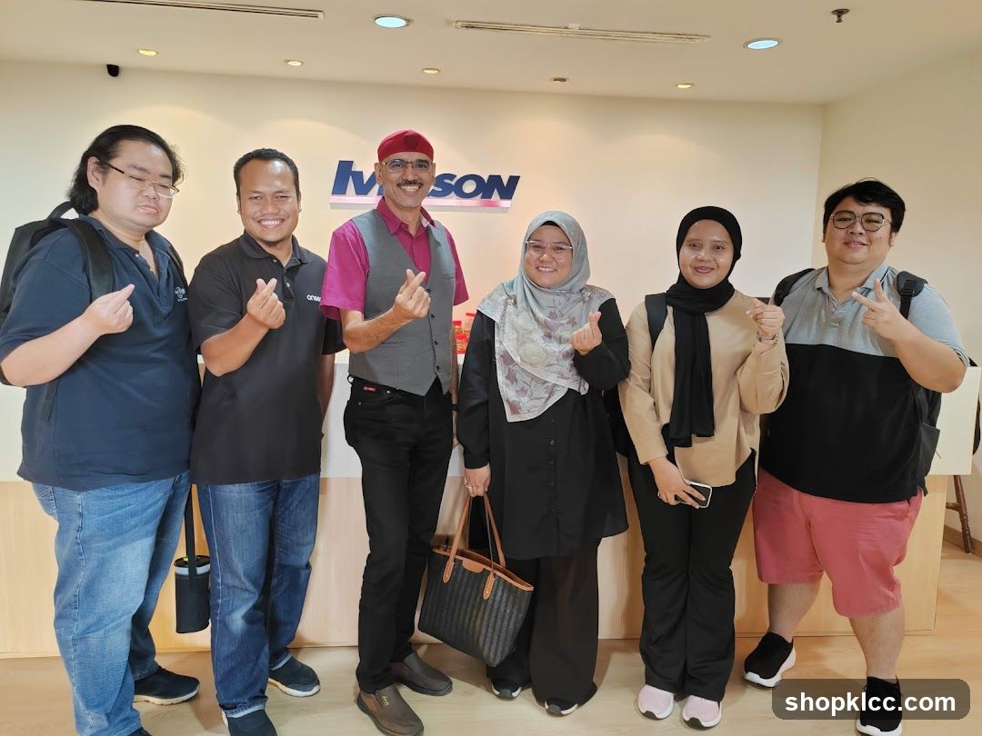 Group photo inside a store