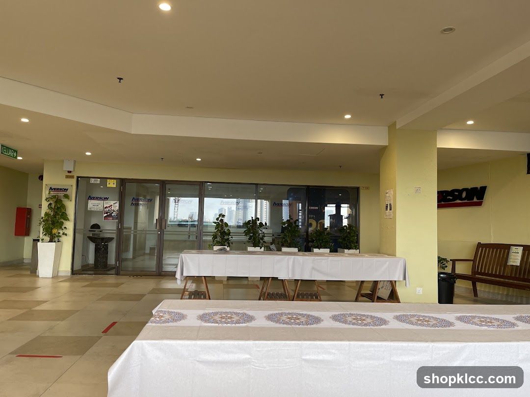 Lobby Interior with Tables and Plants