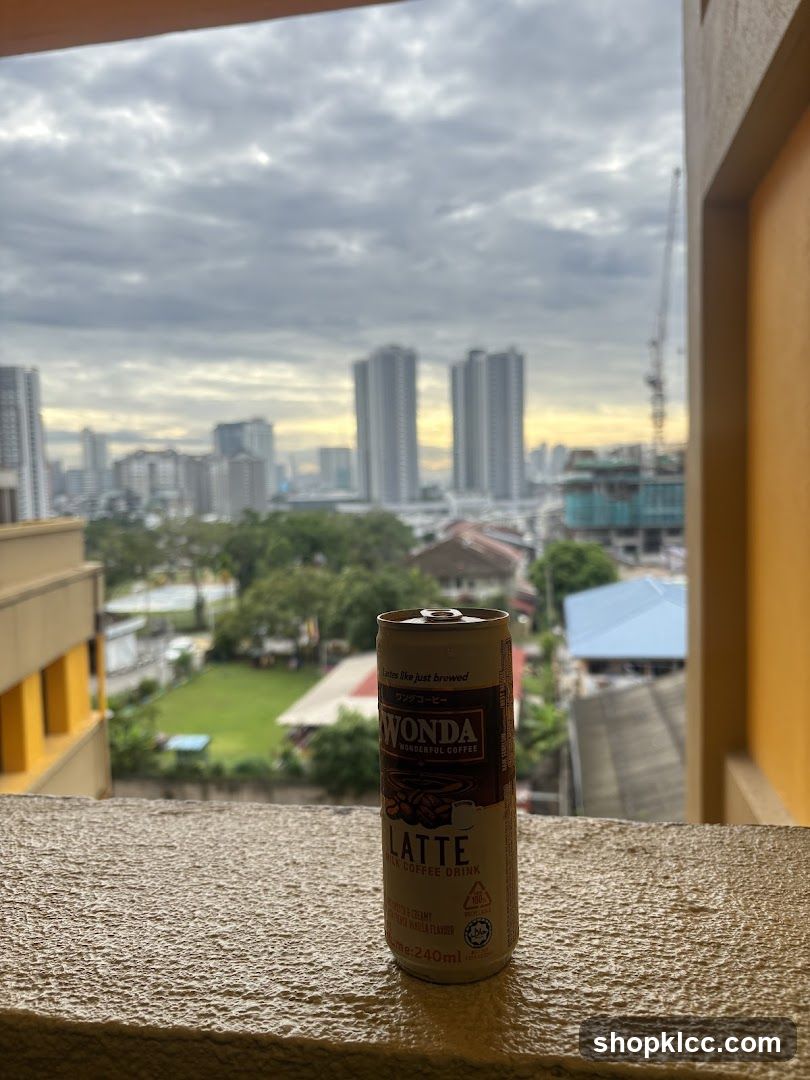 Wonda Latte Can on Balcony