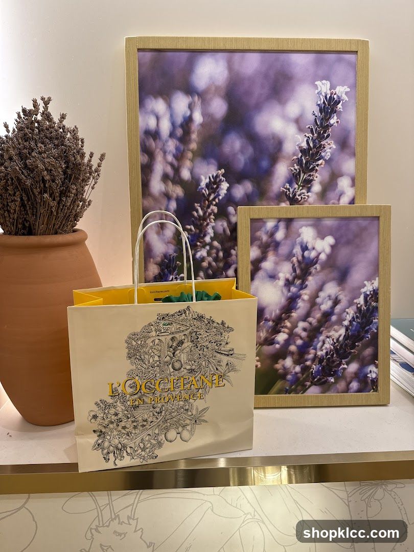 L'Occitane Shopping Bag and Lavender Decor