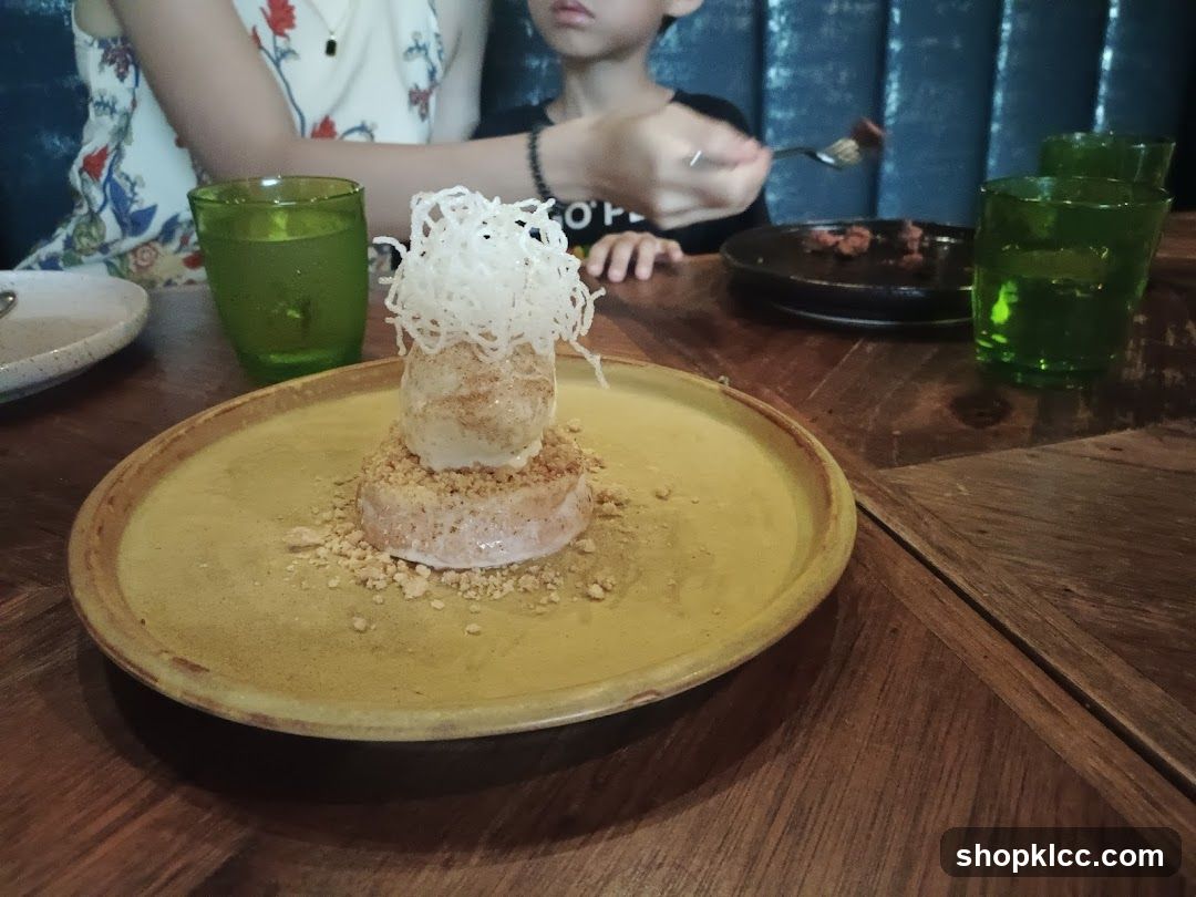 Dessert with Ice Cream and Crispy Topping