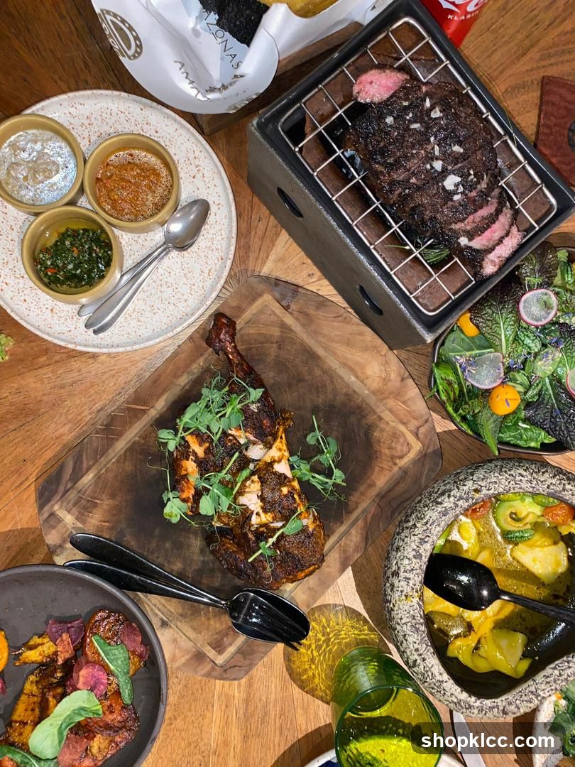 Assortment of Dishes on a Wooden Table