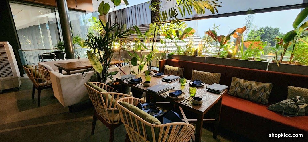Restaurant Interior with Lush Greenery