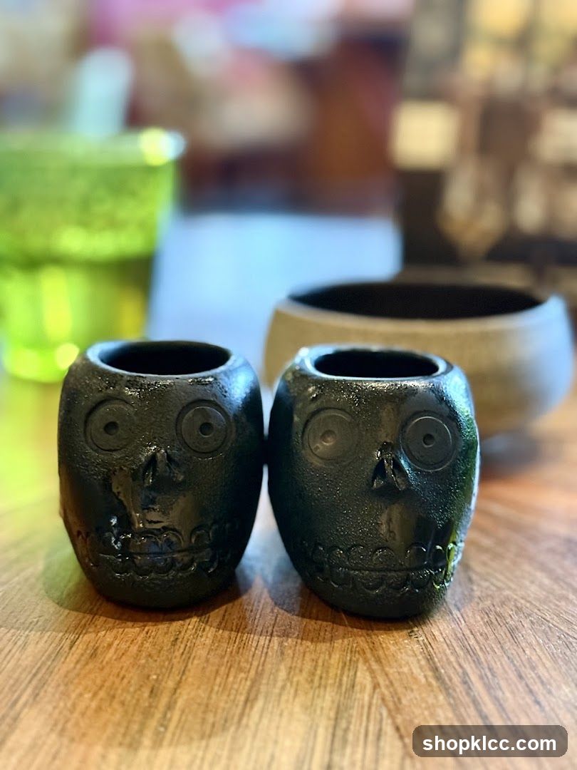 Skull-shaped candle holders