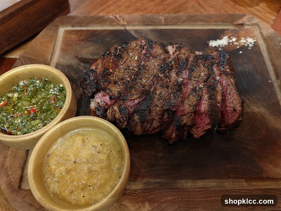 Sliced Steak with Sauces