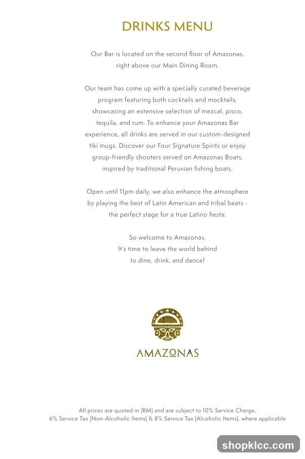 DRINKS MENU
