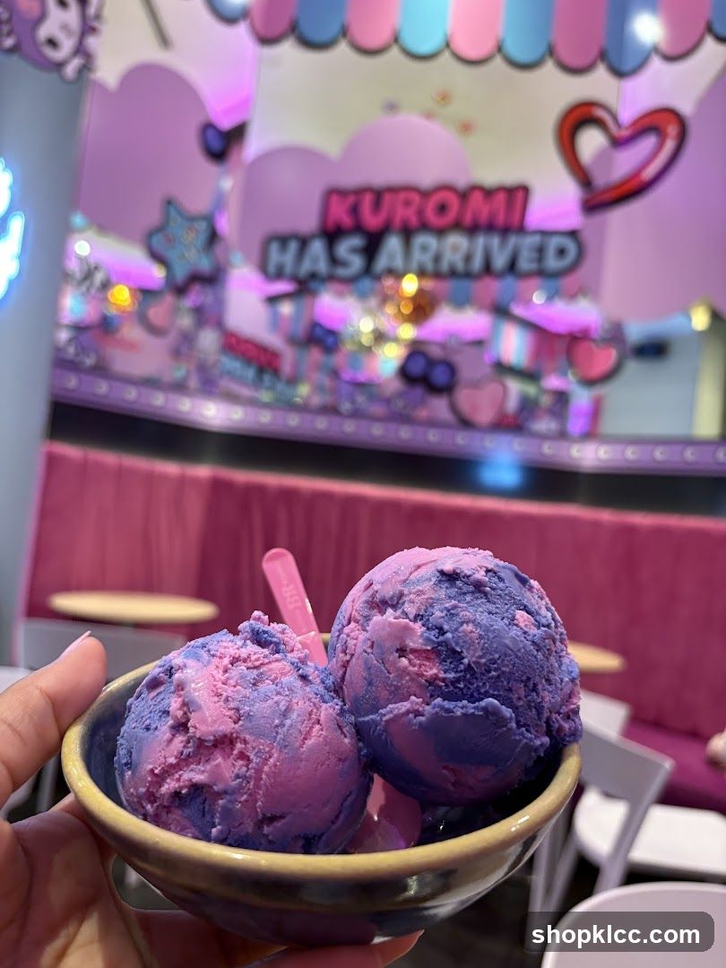 Ice cream with Kuromi themed decor