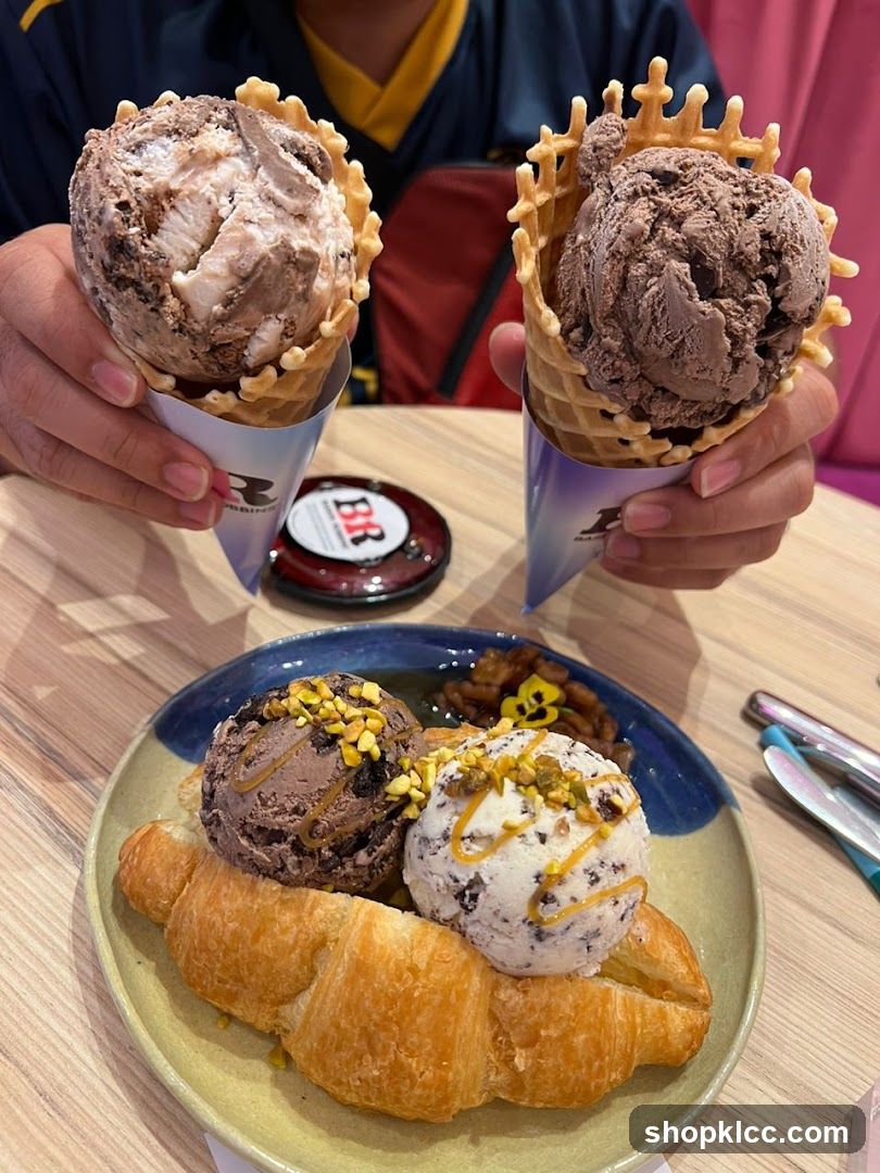 Ice Cream Cones and Croissant Dessert
