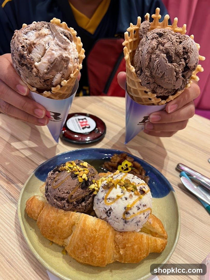 Ice Cream Cones and Croissant Dessert