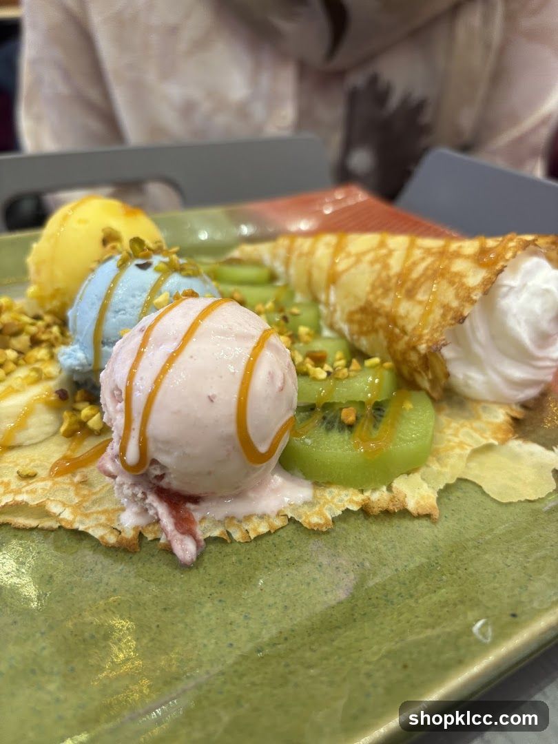 Crepe with Ice Cream and Fruit
