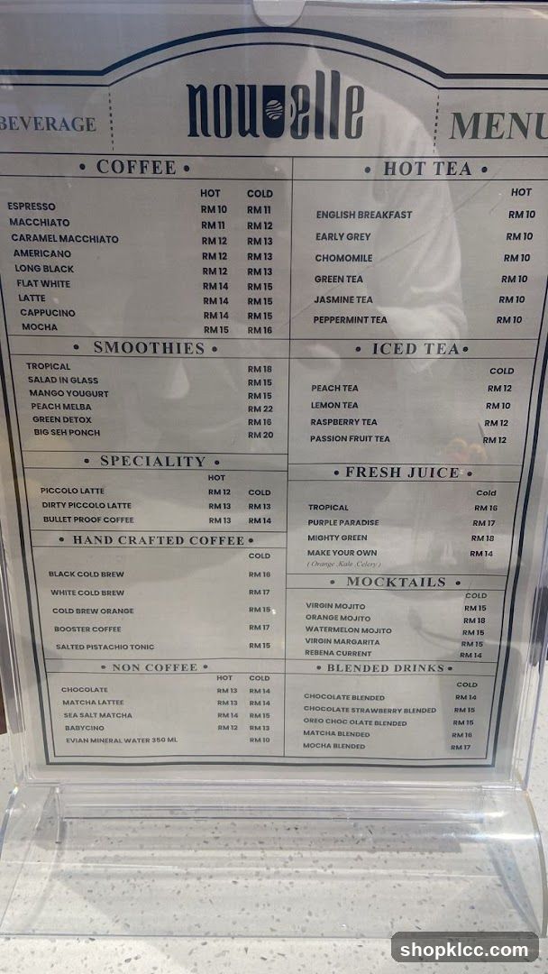 Nouvelle Menu