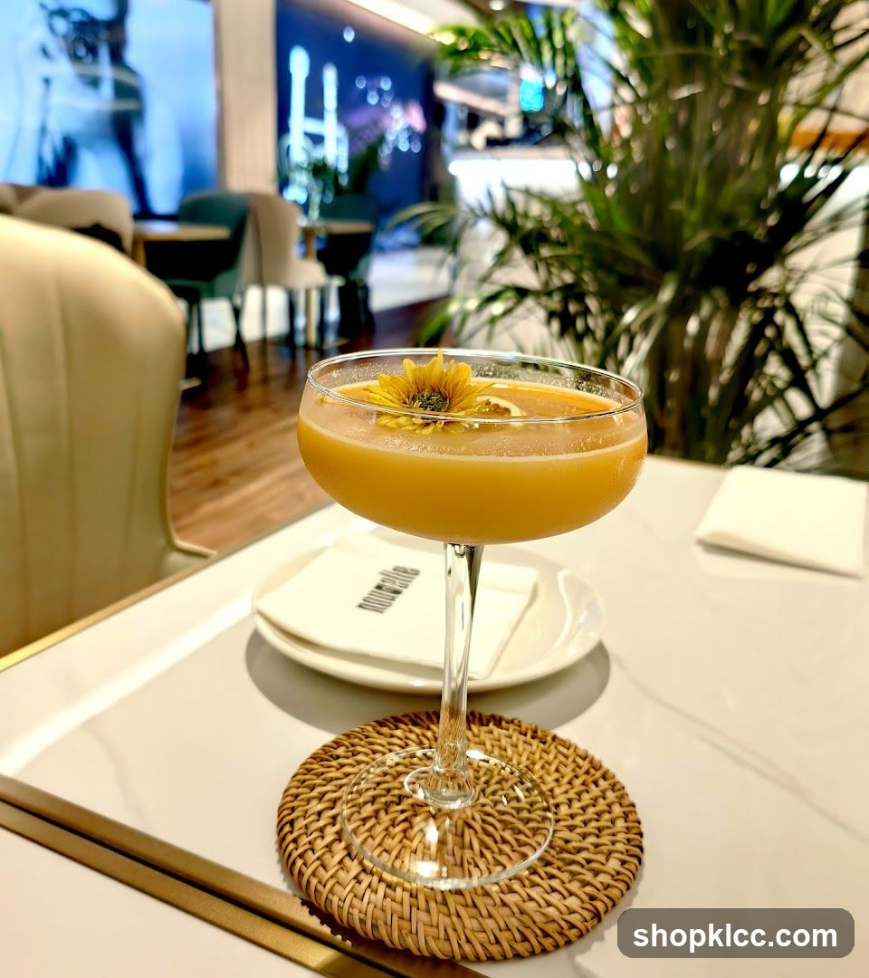 Cocktail with Flower Garnish