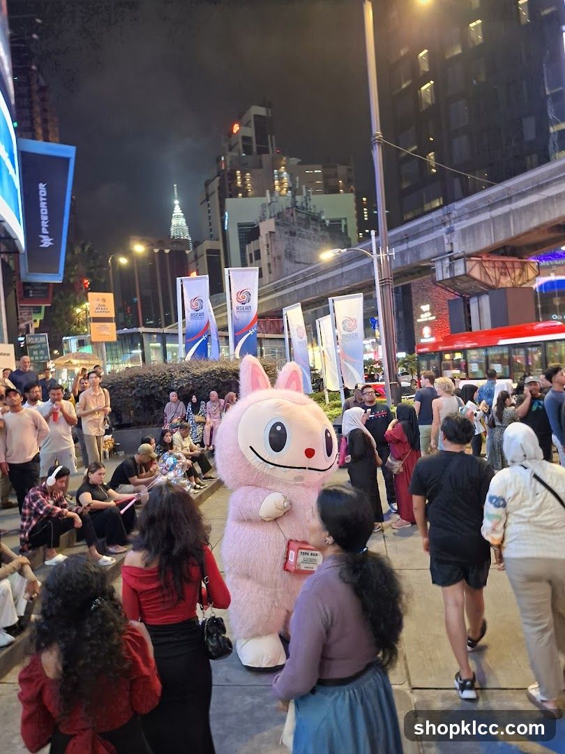 Mascot Interaction at Night Event
