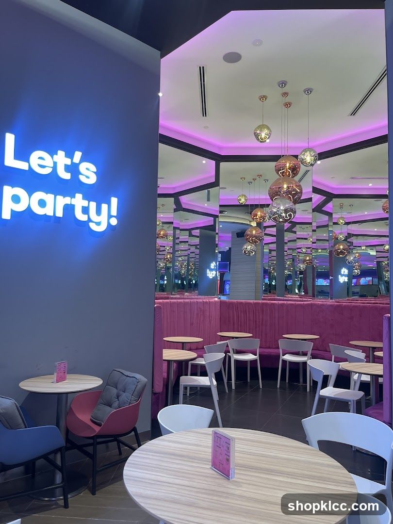 Cafe Interior with Neon Sign