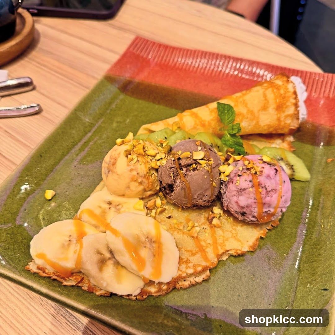 Crepe with Ice Cream and Fruit