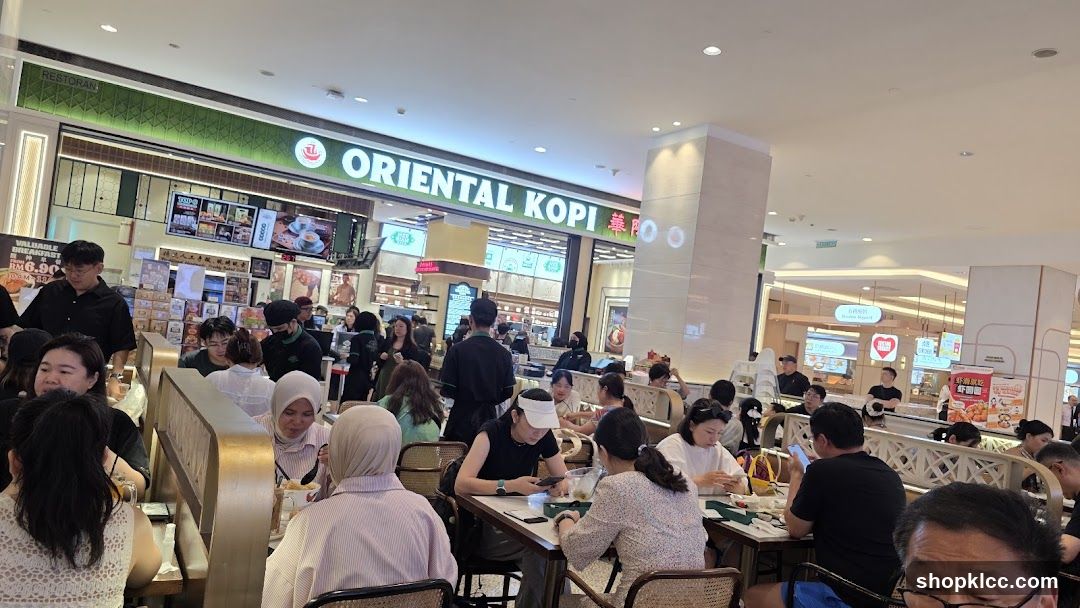 Busy cafe interior with customers dining