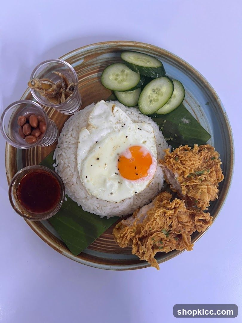 Nasi Lemak with Fried Chicken