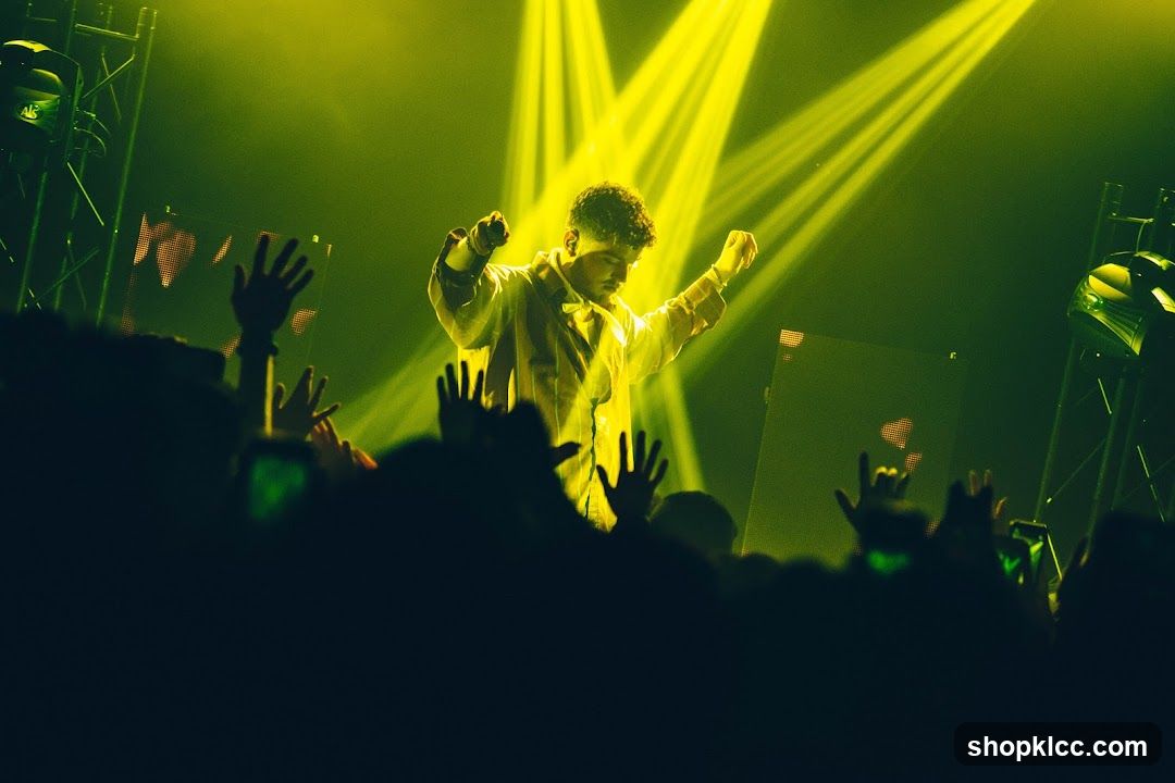 Performer on stage with audience