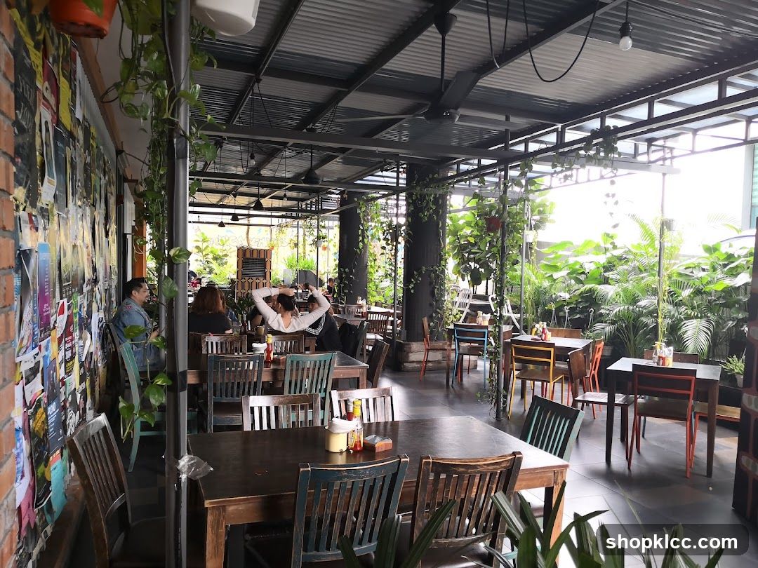 Restaurant Interior with Lush Greenery