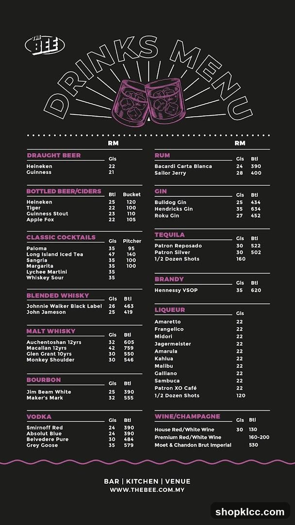 DRINKS MENU
