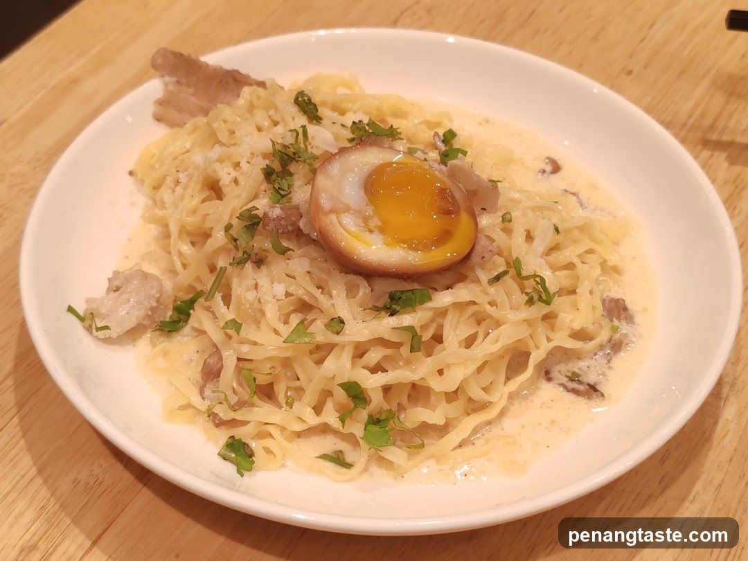 Creamy Pasta with Egg and Pork