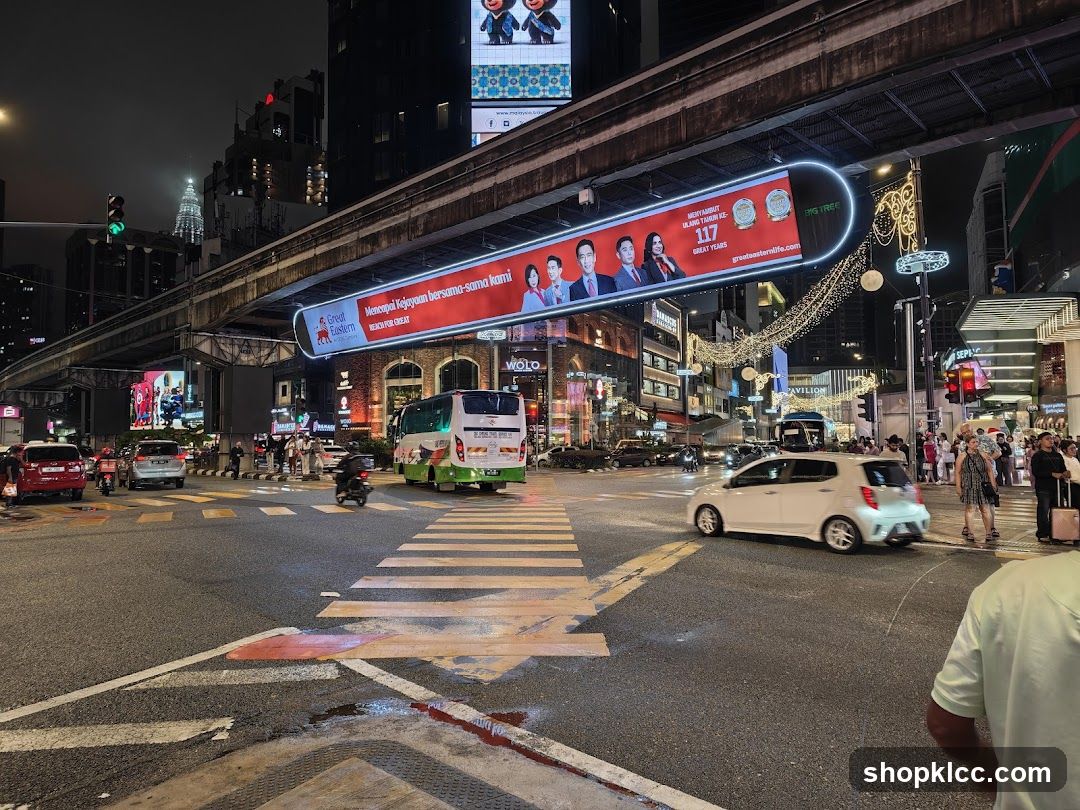 City Street at Night with Advertisements