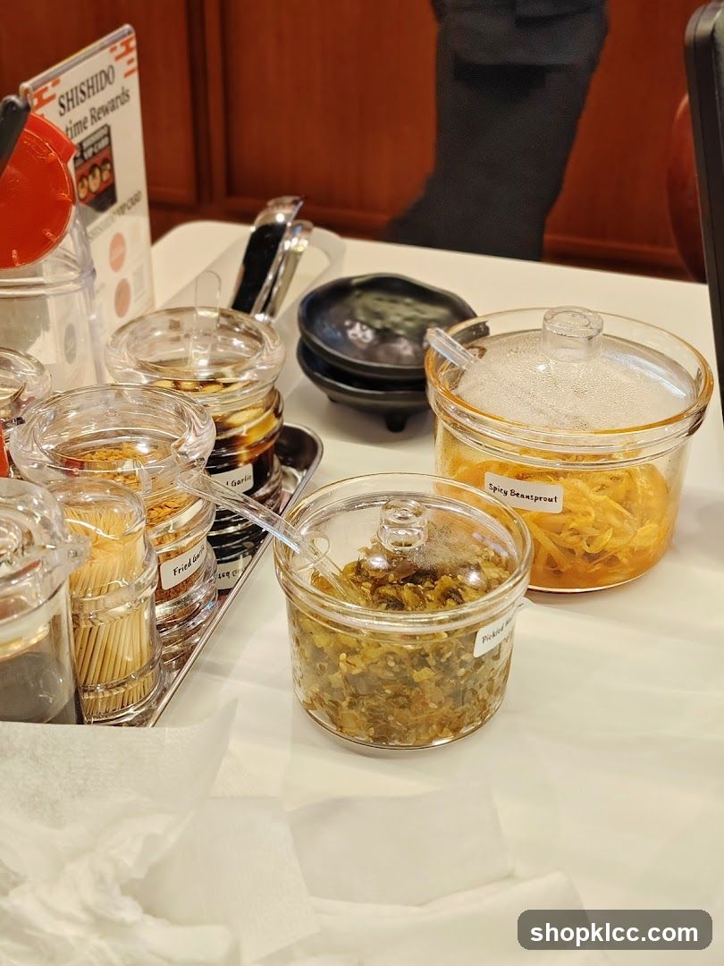 Condiments on a table