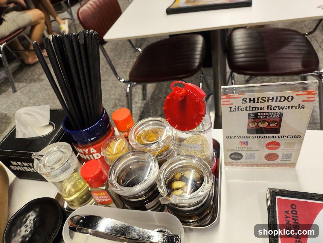 Table Condiments and VIP Card