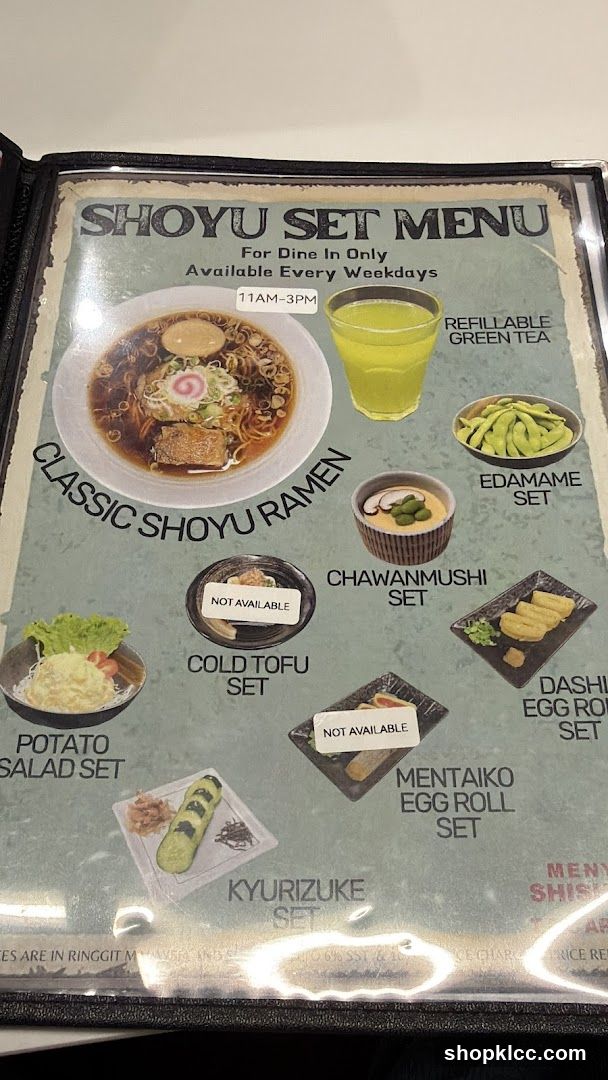 SHOYU SET MENU