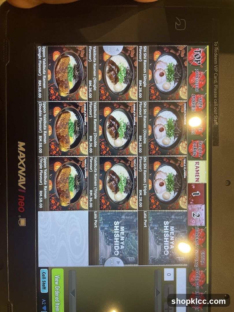 Ramen Menu