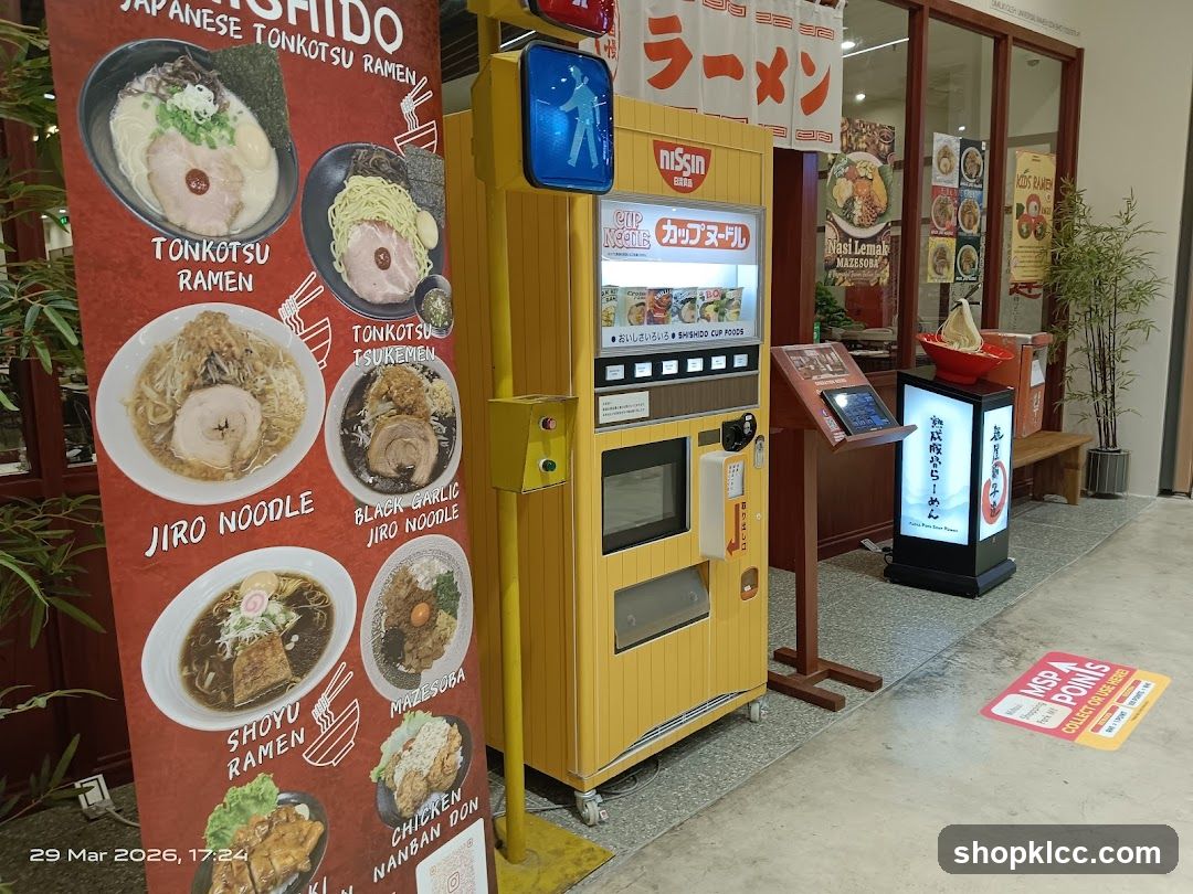 Ramen Shop Vending Machine and Menu