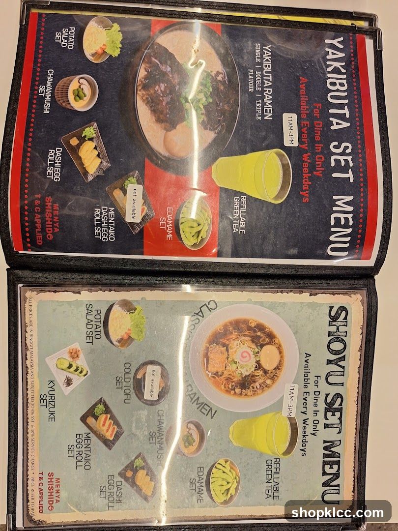 YAKIBUTA SET MENU & SHOYU SET MENU