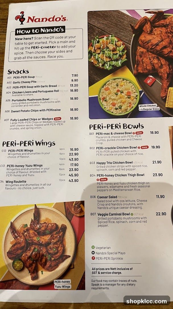 Nando's Menu