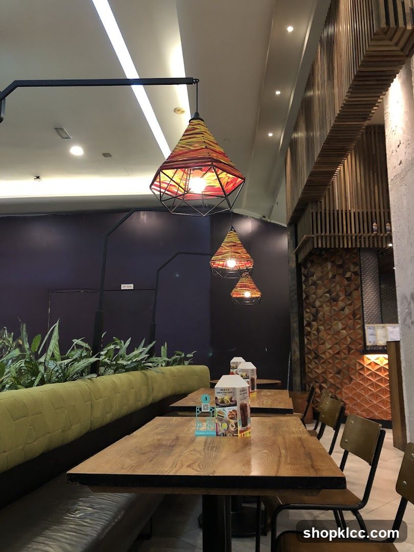 Restaurant Interior with Decorative Lighting