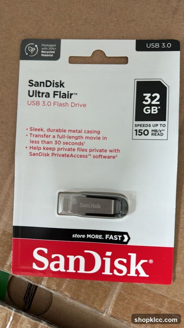 SanDisk Ultra Flair USB 3.0 Flash Drive Packaging
