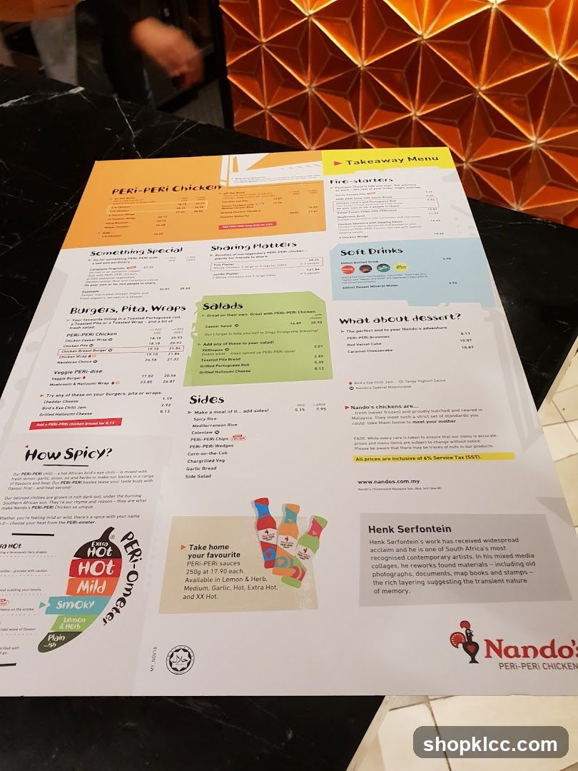 Nando's PERI-PERI Chicken Menu