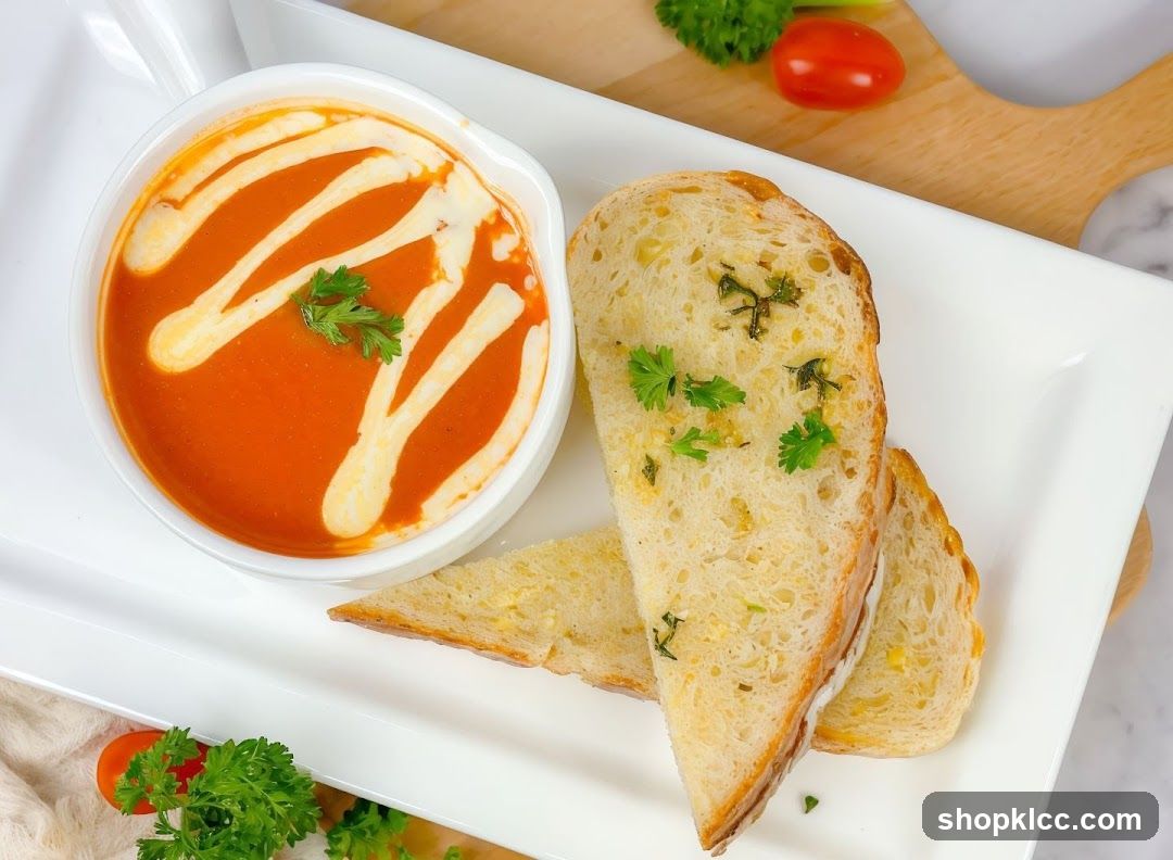 Tomato Soup with Garlic Bread