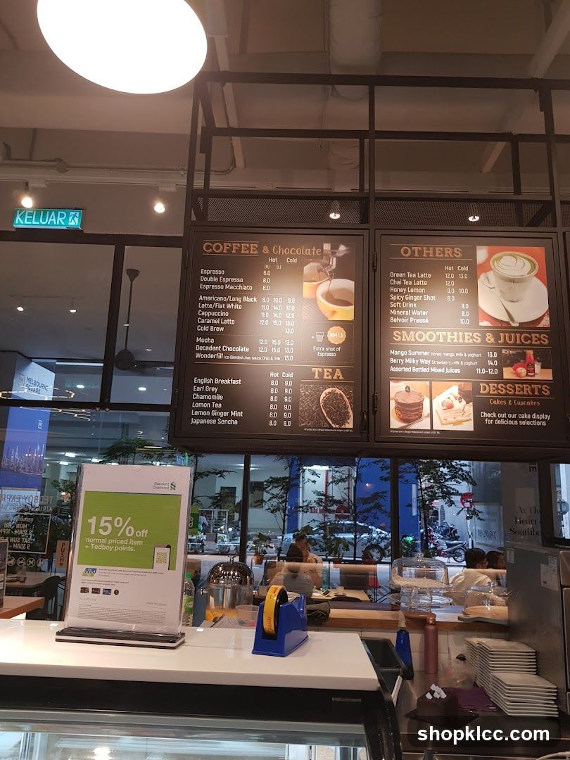 Coffee, Tea, Smoothies, Desserts Menu