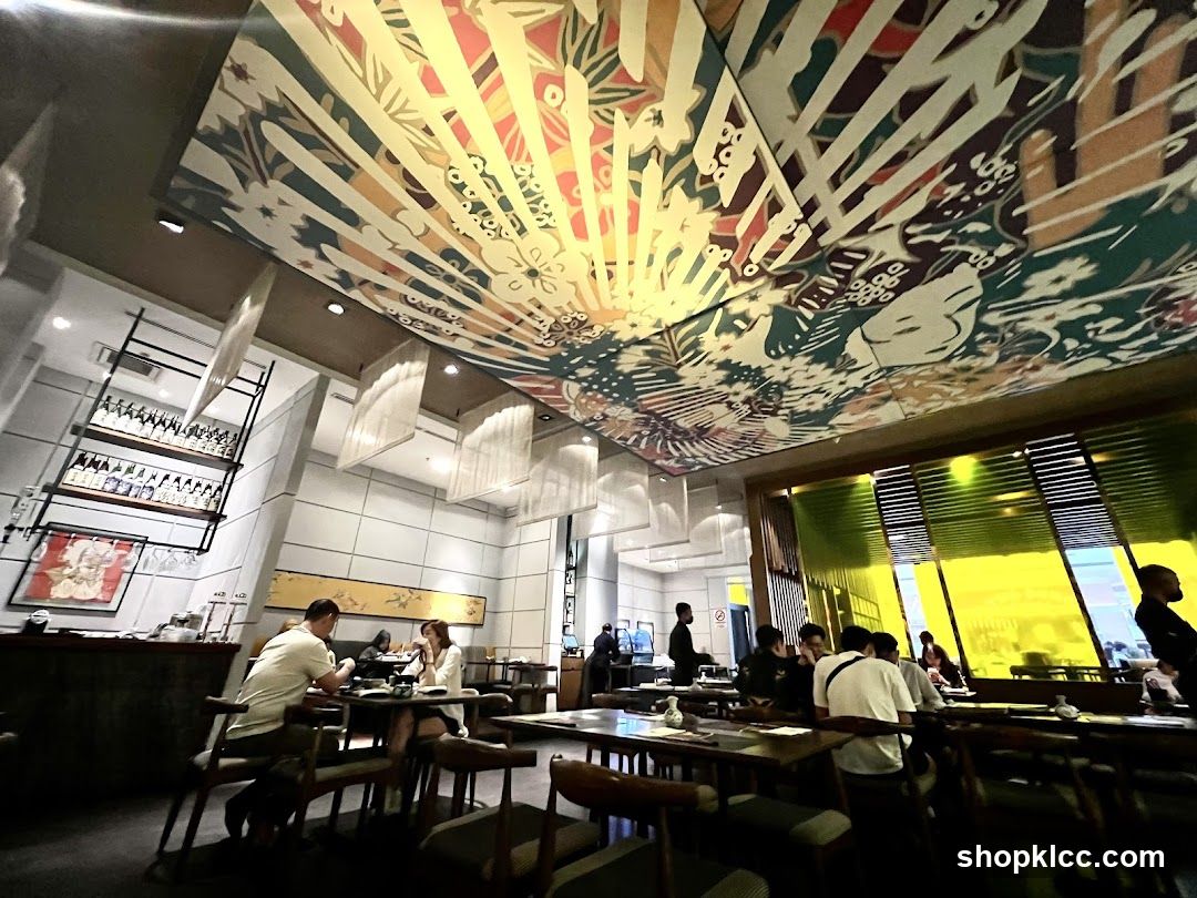 Restaurant Interior with Decorative Ceiling