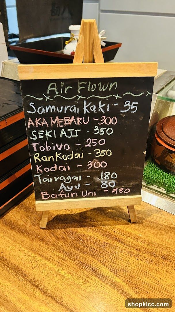 Air Flown Menu