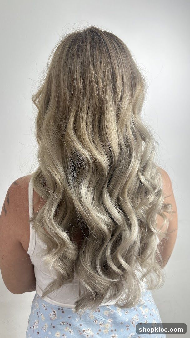 Woman with blonde wavy hair