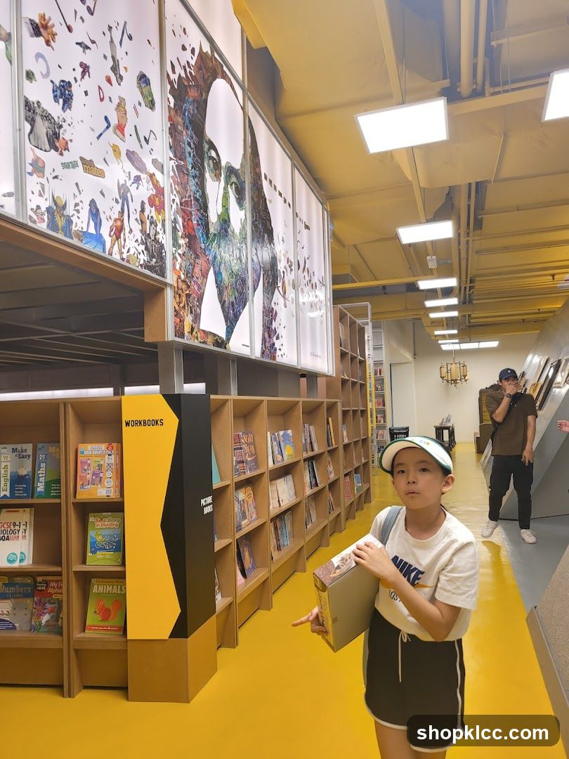Bookstore Interior with Artwork