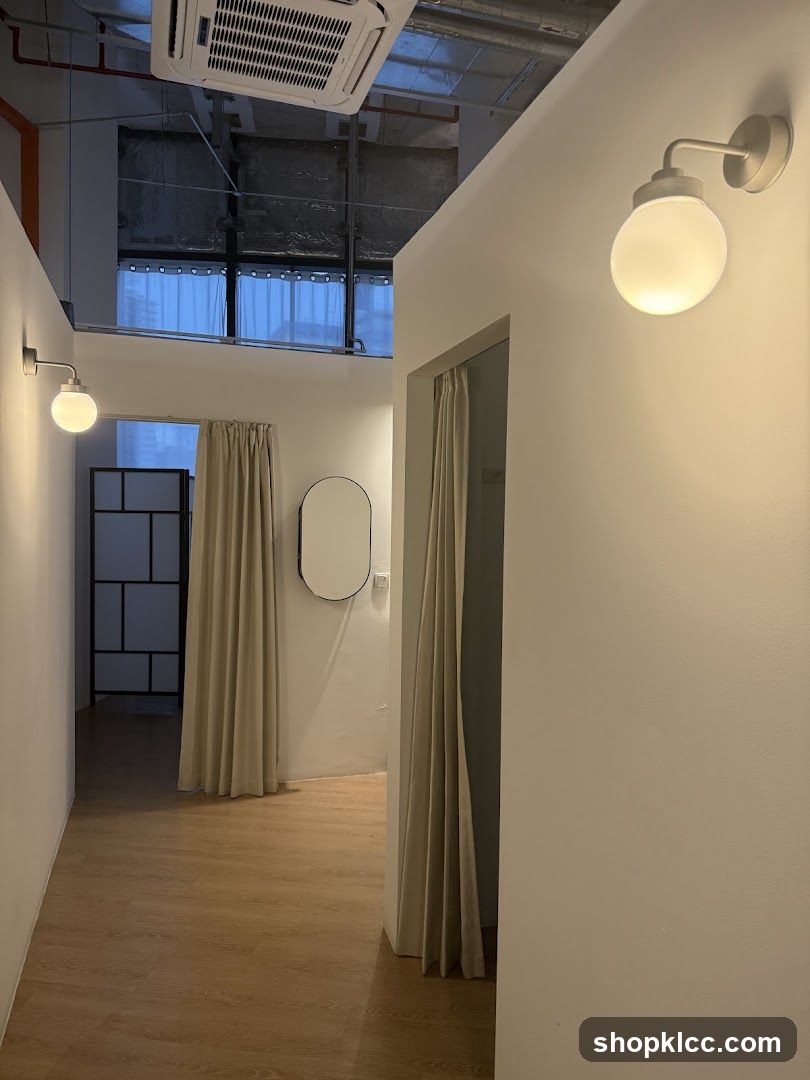 Interior of a fitting room area