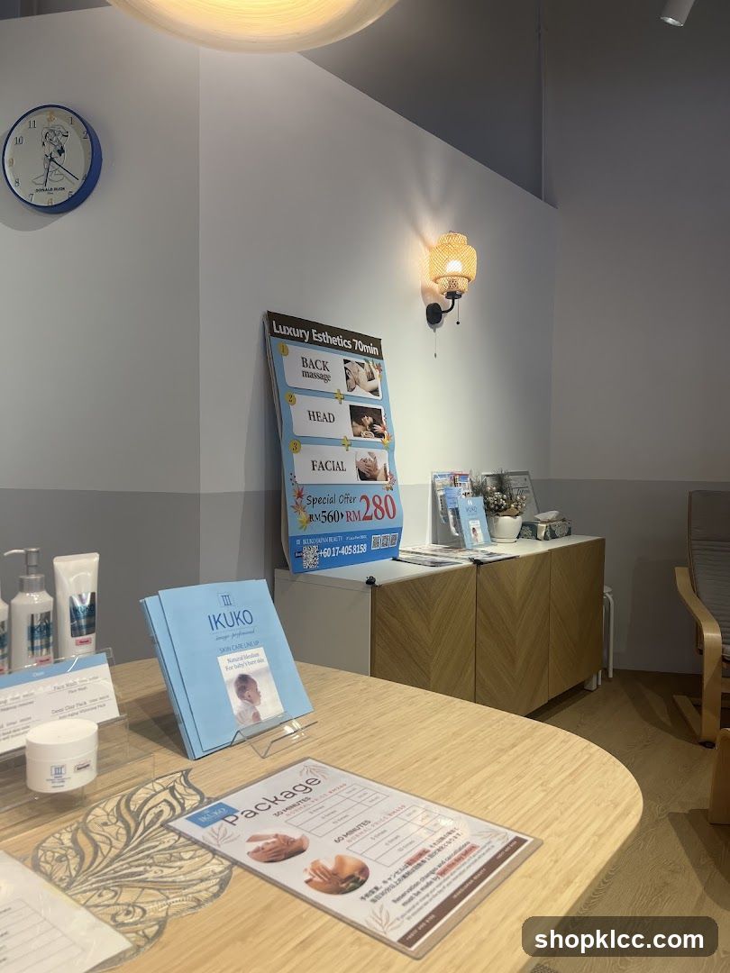 Spa Interior with Promotional Materials