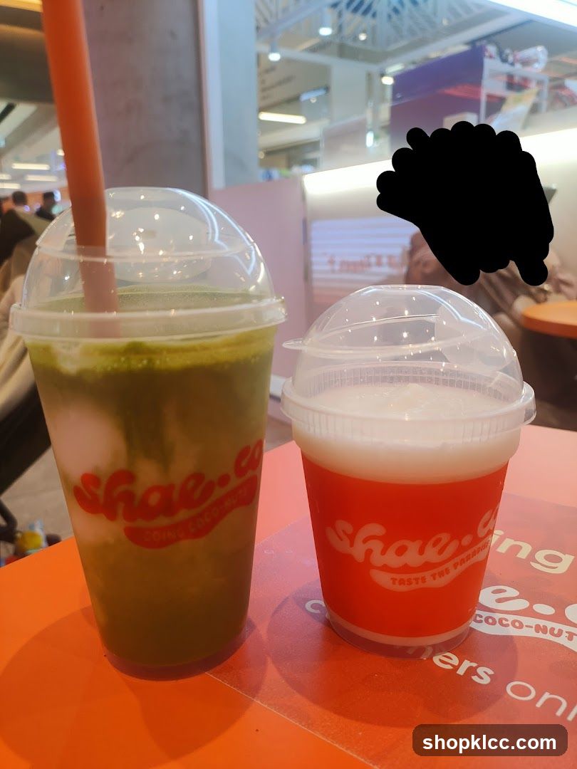 Two drinks with branding