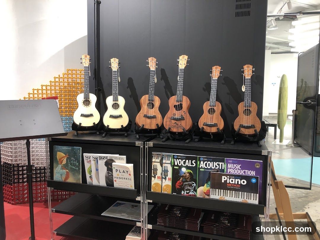 Ukuleles and Music Books Display