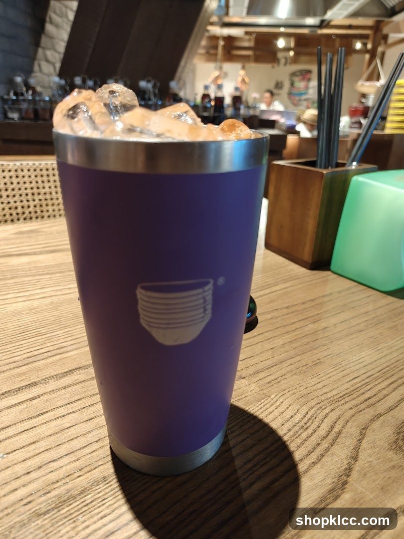 Iced Drink in Purple Tumbler