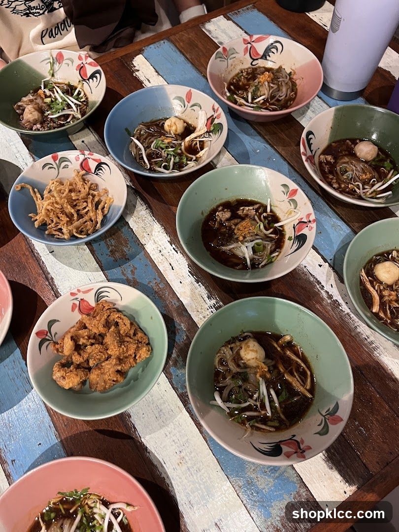 Bowls of Noodles and Fried Appetizer