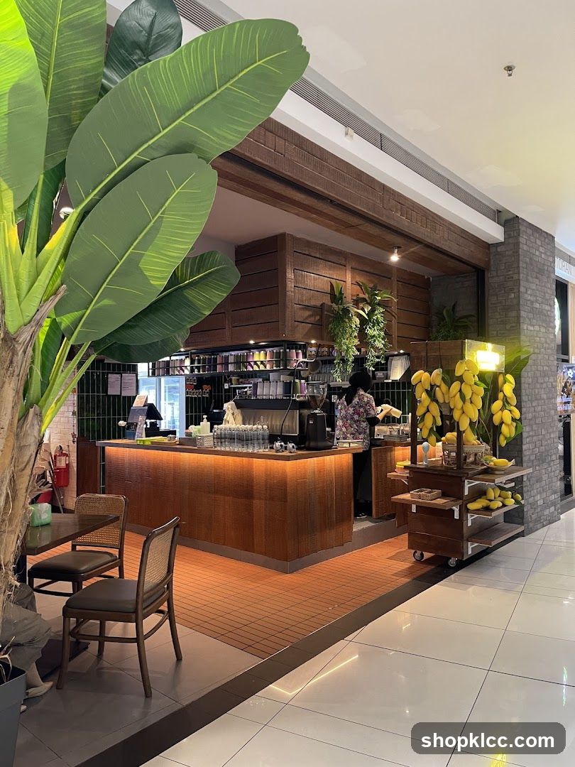 Cafe Interior with Fruit Display